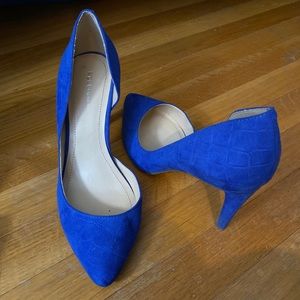BCBG Blue Suede Heels